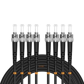 Jeirdus outdoor armored cable 100m with ST connectors for rugged protection in harsh environments.