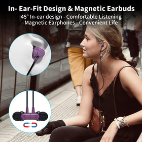 Jelanry USB-C earphones magnetic neck wear for quick access