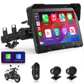 jelkuz 7-inch motorcycle CarPlay front dashcam captures road ahead