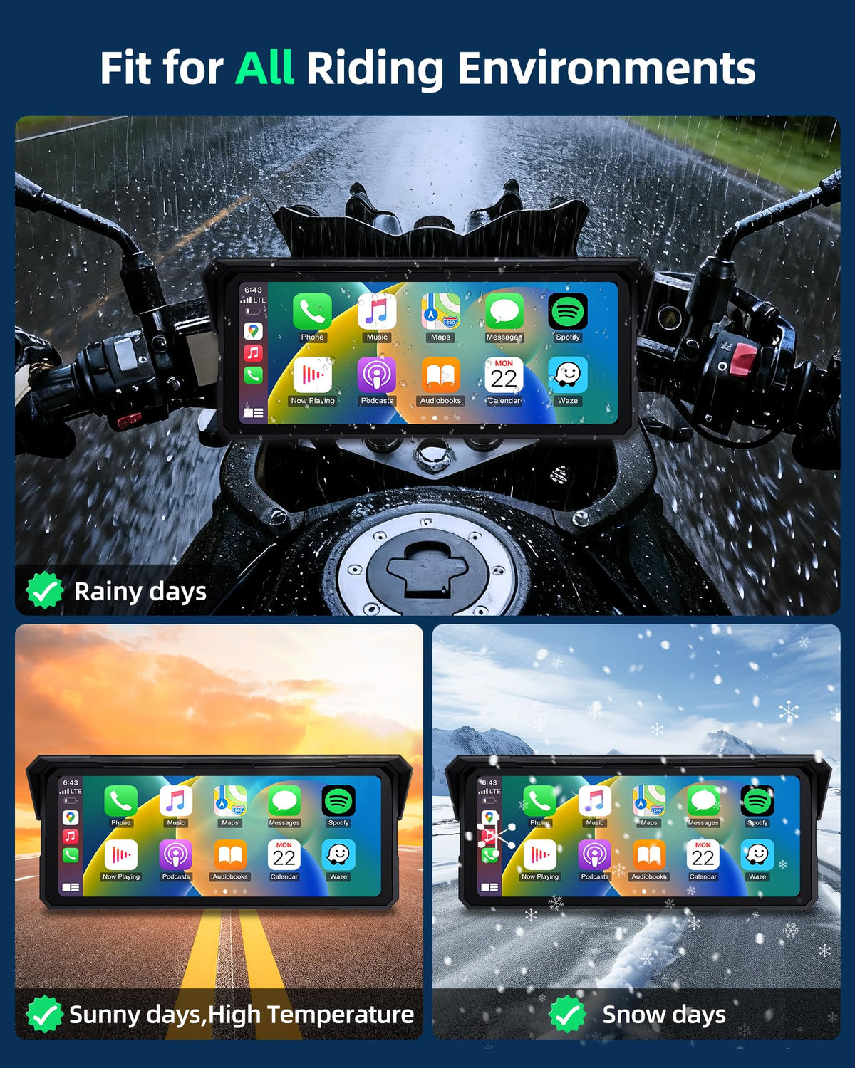 Jelkuz Bluetooth hands-free calls let you ride with clear audio.