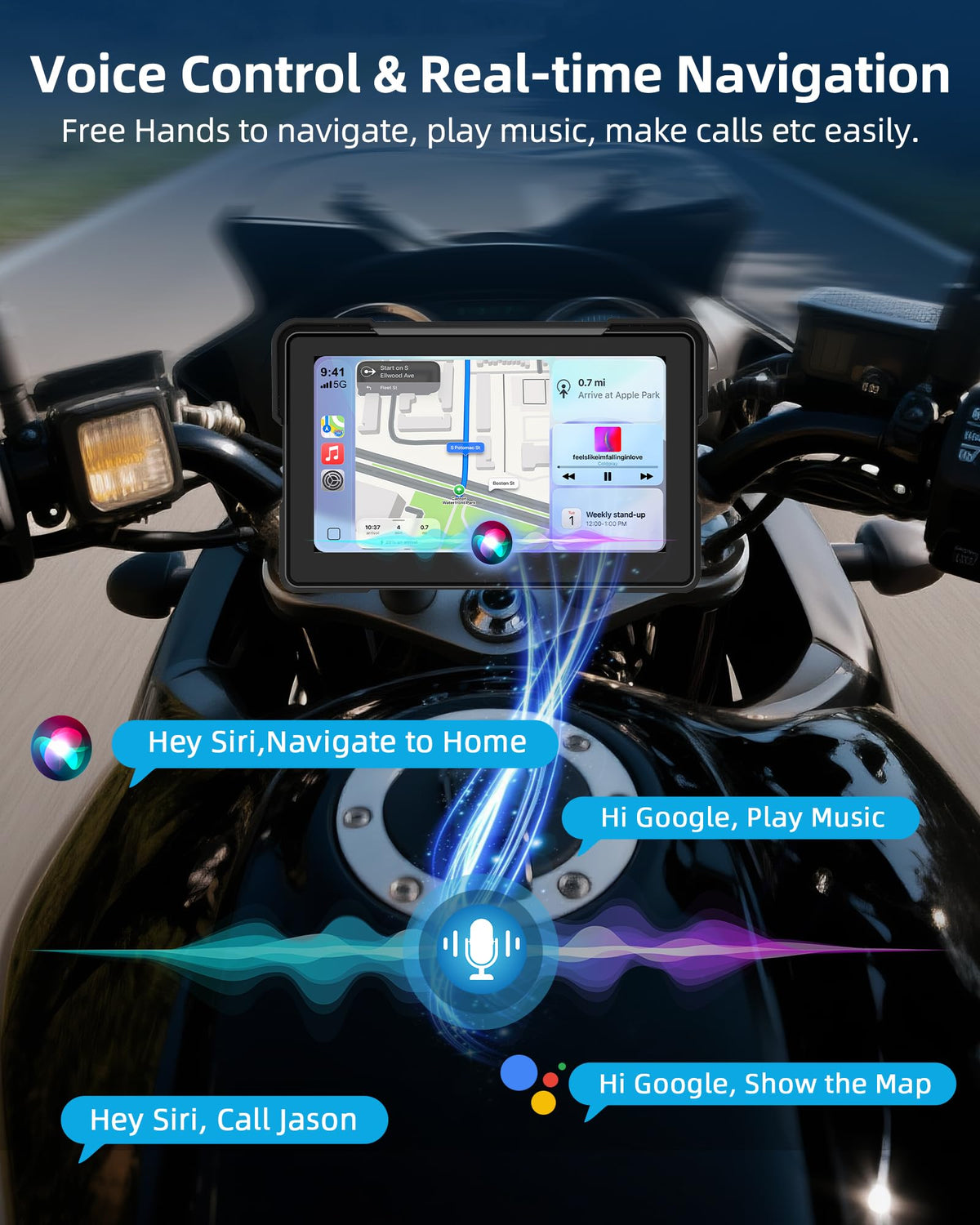 jelkuz IP67 waterproof motorcycle screen resists rain and sun