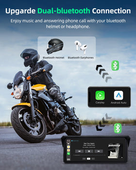 Jelkuz wireless CarPlay/Android Auto for hands-free, safer riding.