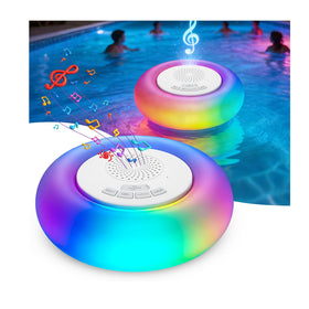 JEMULICE front view showing two floating units and packaging, highlights easy setup