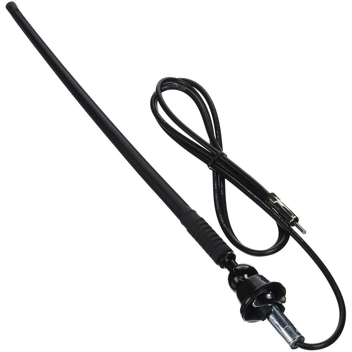 Jensen 1181067 top-mount AM/FM antenna with adjustable 90-degree angle for flexible mounting.