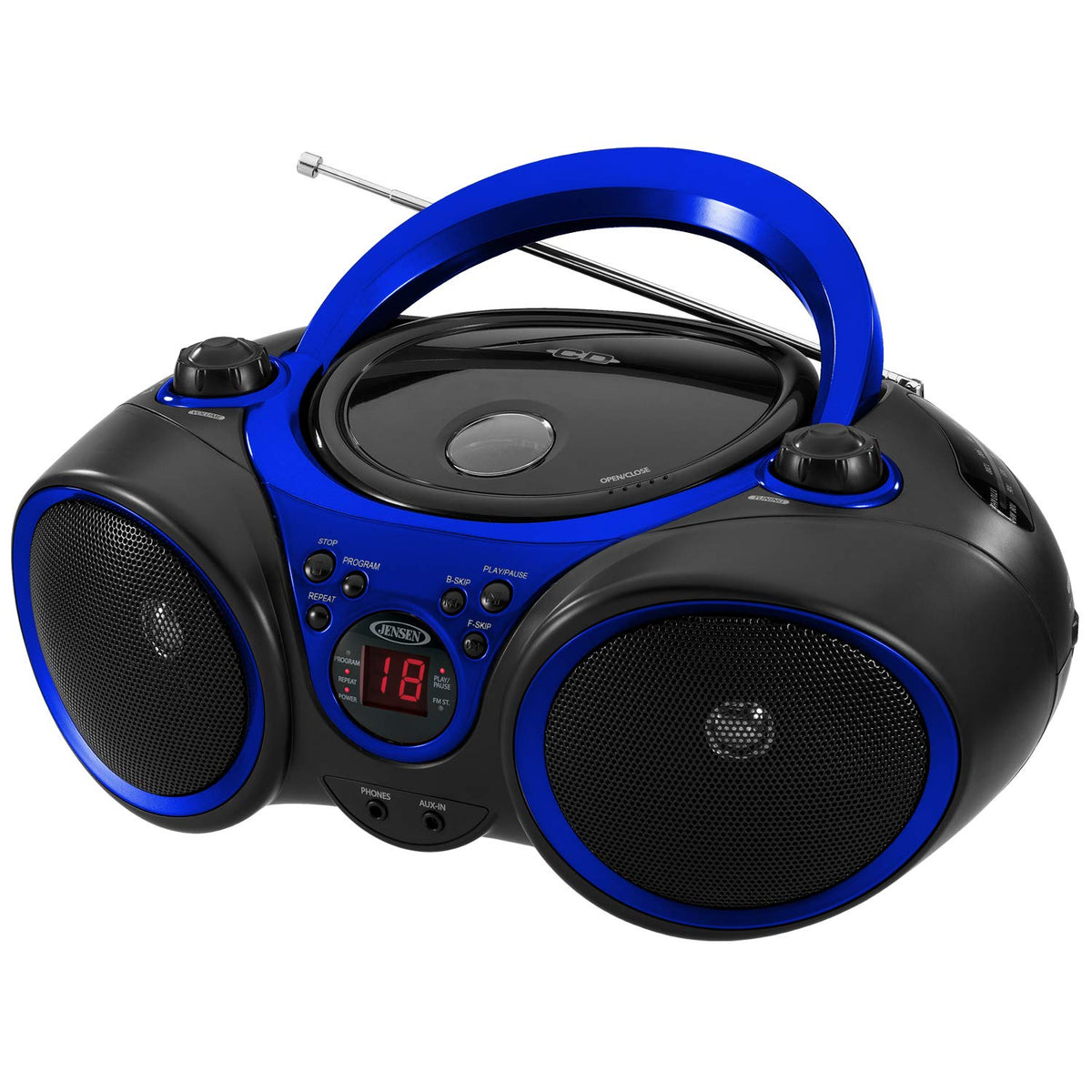 Jensen CD-490 front view showing display and controls for quick operation