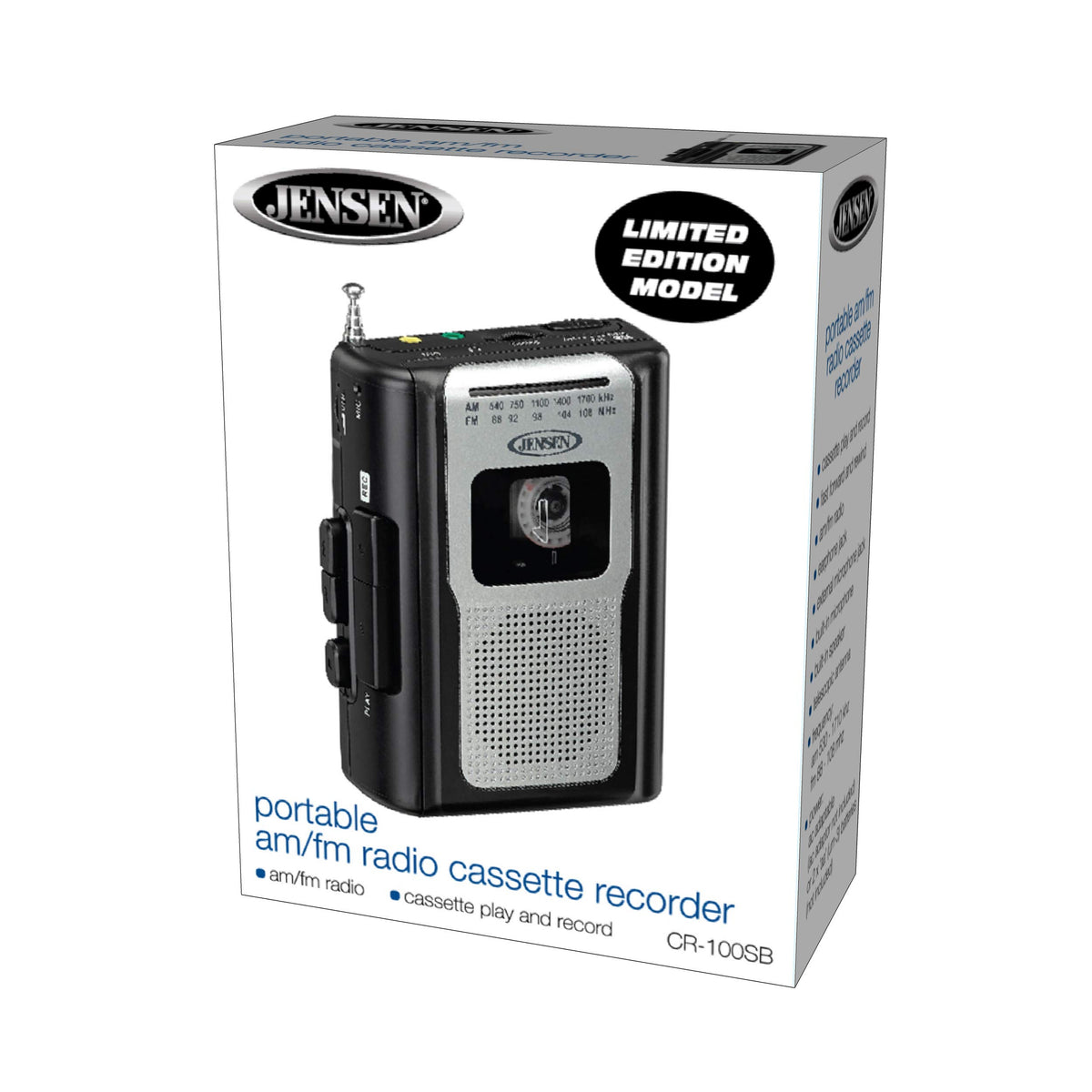 Jensen CR-100 portable operation with optional batteries for outdoors
