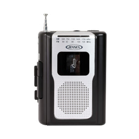 Jensen CR-100 front view demonstrates portable retro radio and cassette player for on-the-go listening