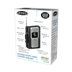 Jensen CR-100 compact design fits bag or backpack