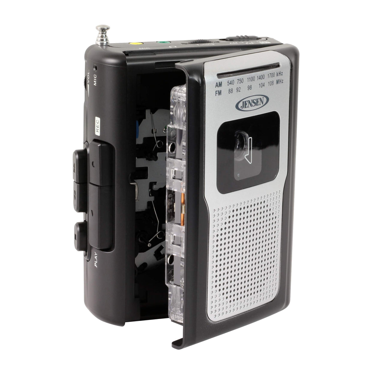 Jensen CR-100 built-in AM/FM tuner for diverse listening options