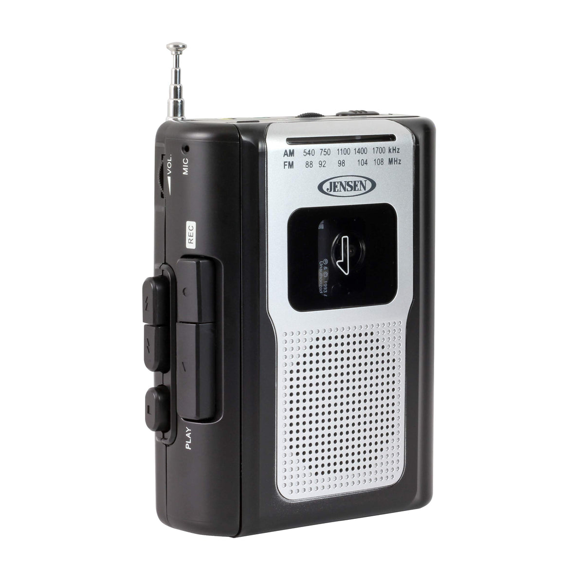 Jensen CR-100 side view highlighting slim portable design for travel
