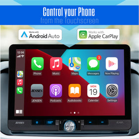 Jensen J1CA10FL-BUC wireless CarPlay and Android Auto for hands-free control