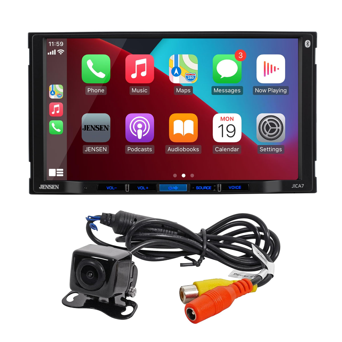 Jensen J1CA7-BUC 7-inch touchscreen display for intuitive navigation and media control