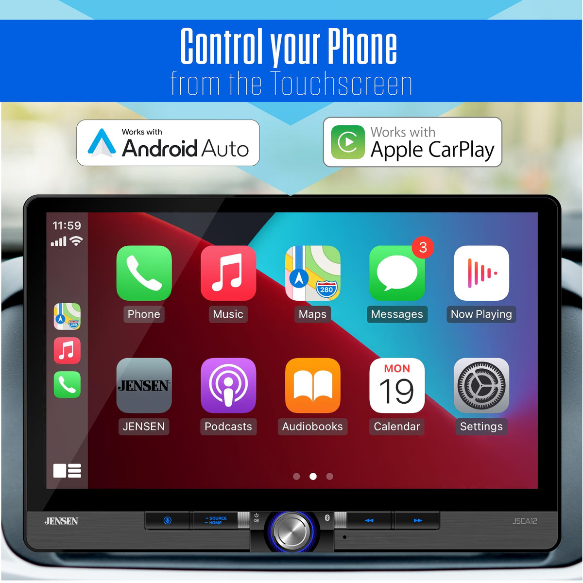 Jensen J5CA12 illuminated ring adds stylish, easy-to-find controls while driving