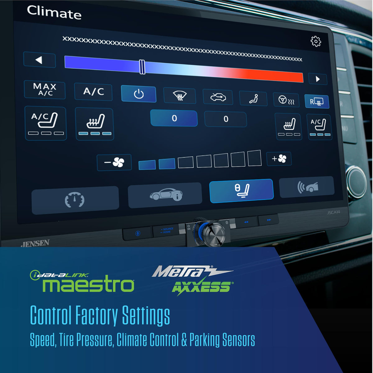 Jensen J5CA14 Maestro/Metra interface preserves climate and sensor data access