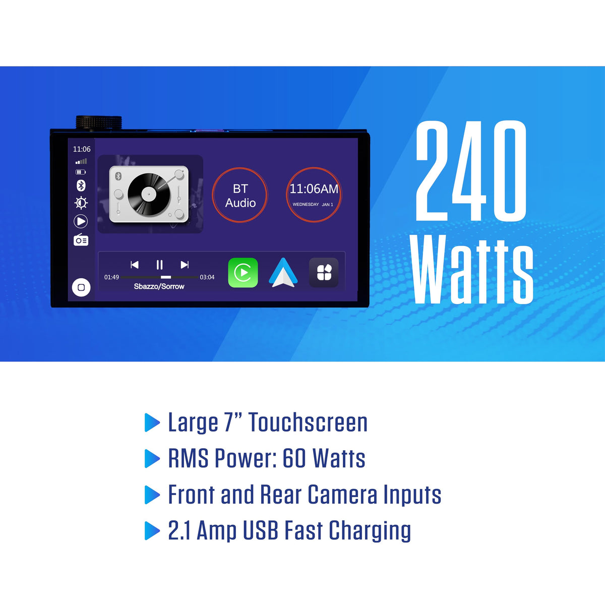 Jensen J5UP7 high-res touchscreen delivers crisp maps and media previews
