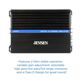 Jensen JA4CH compact design enables hidden placement under seats