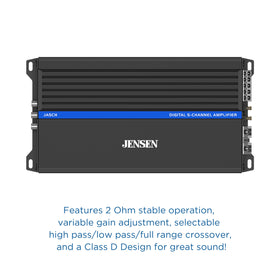 Jensen JA5CH wired bass remote enables easy on-the-fly bass control.