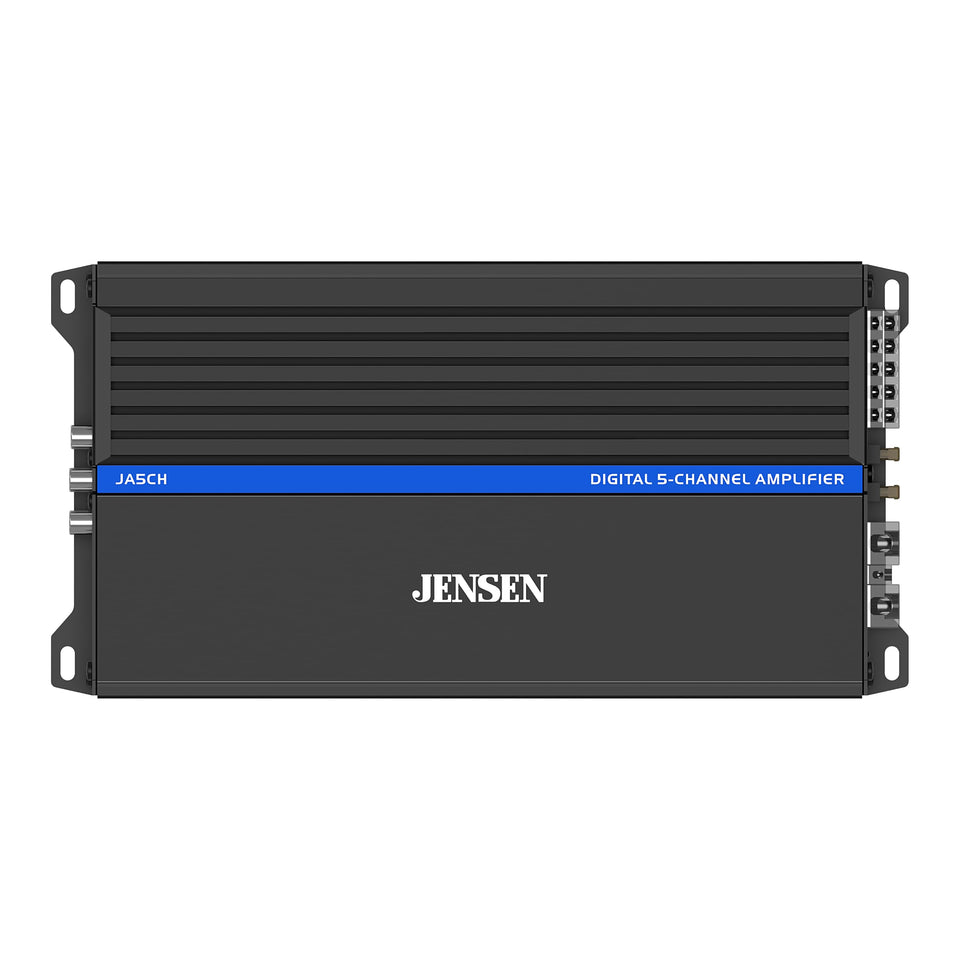 Jensen JA5CH front panel shows compact design for tight installs.