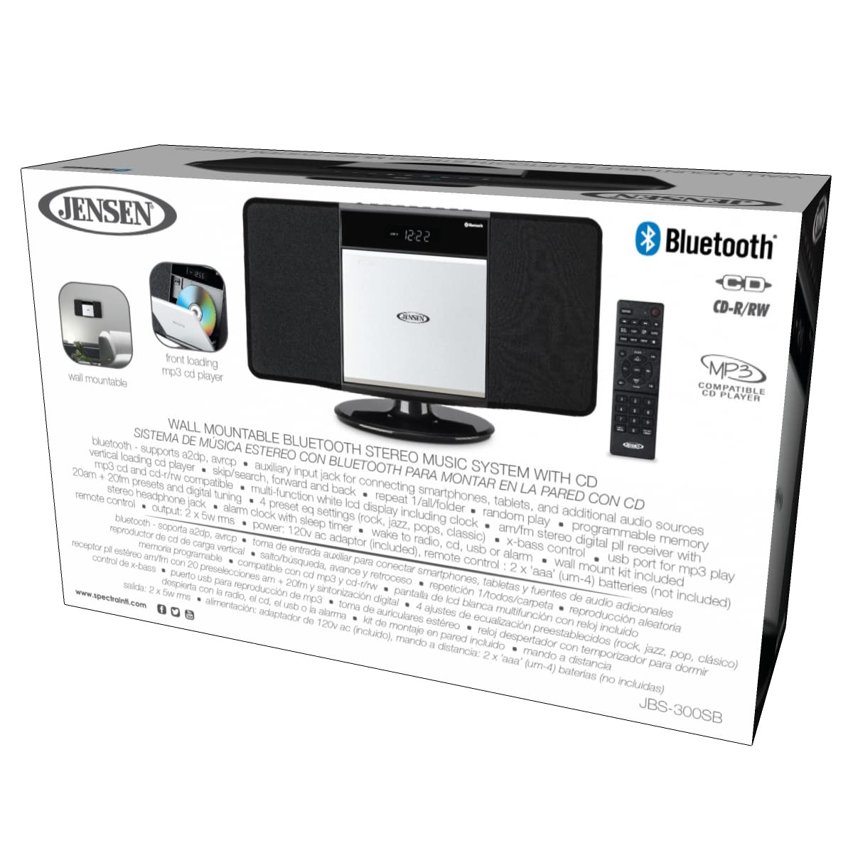 Jensen JBS-300 compact black-silver design blends with any decor