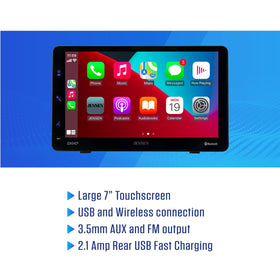 Jensen JDASHCP 7-inch high-resolution touchscreen for fast, accurate taps.