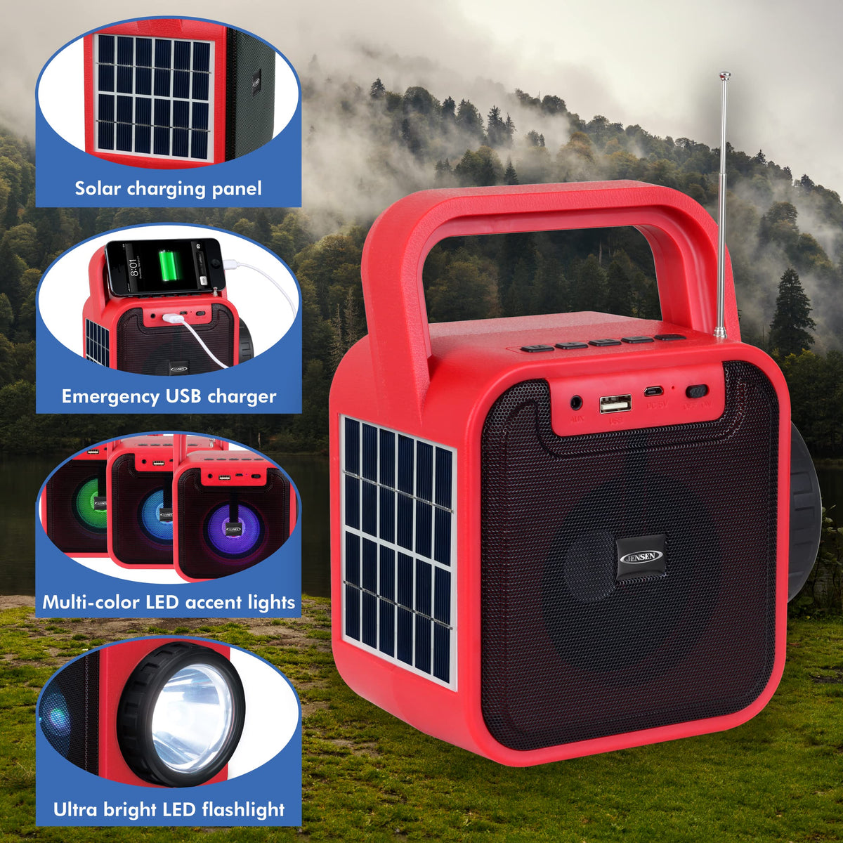 Jensen JEP-175 LED flashlight beam for emergency illumination