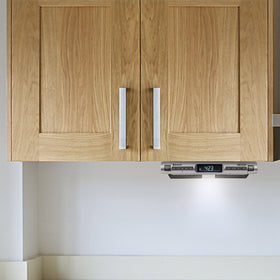 Jensen SMPS-628 close-up of four LED work lights illuminating countertop for practical task lighting