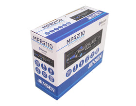 Jensen MPR2110 in a car while driving showing Bluetooth hands-free convenience