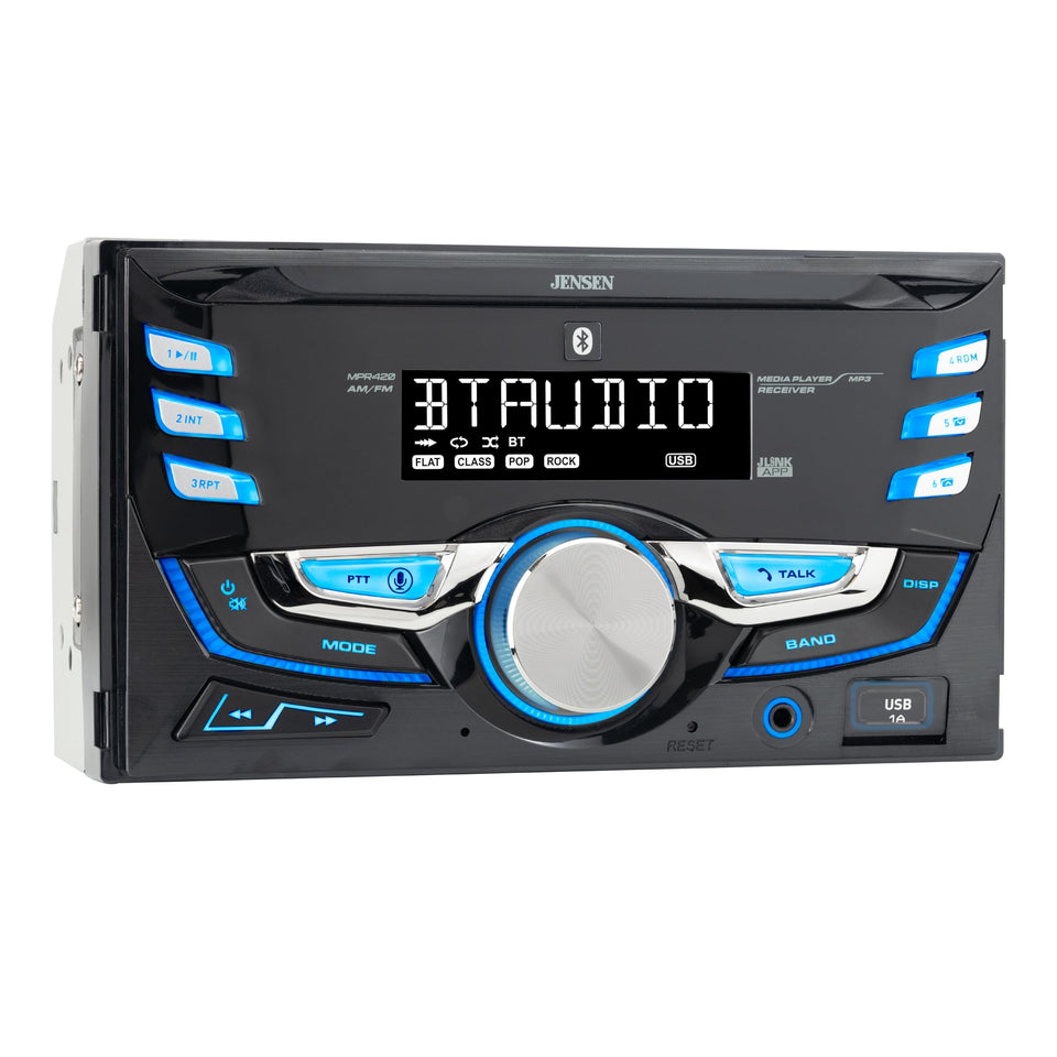 Jensen front panel showing controls and benefit of easy operation