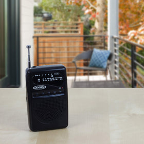 Jensen MR-80 with earphones connected for private listening on the go