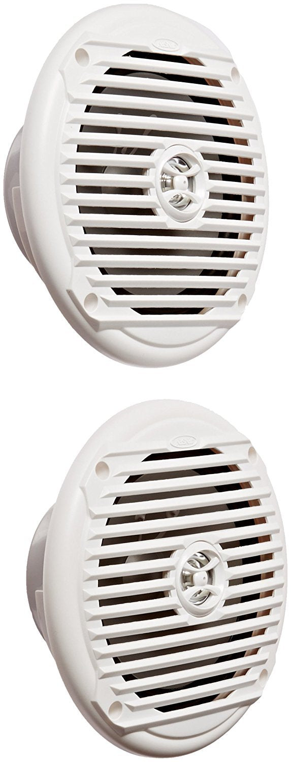 Jensen MS6007WR 6.5-inch marine speaker in white for boat audio setup.