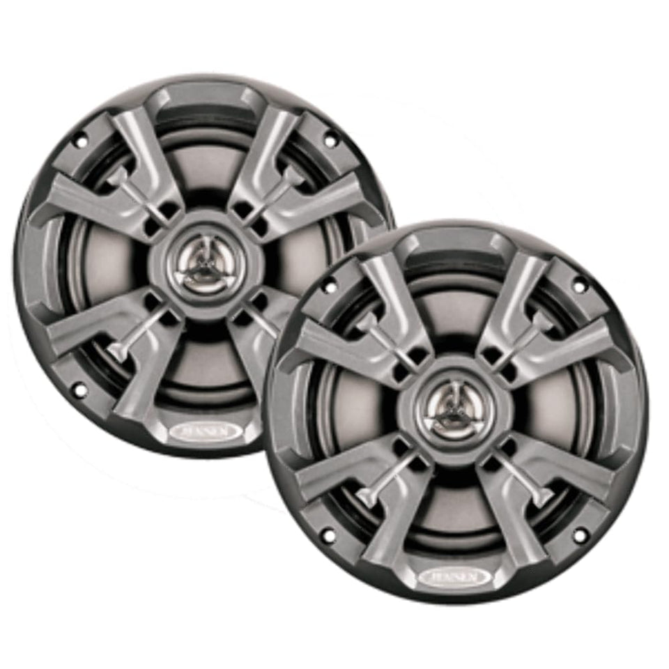 Jensen MSX60RVR marine speakers 6.5-inch coaxial for clear outdoor sound.