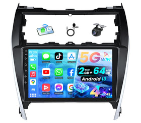 Jerqry Camry car radio with a 10-inch IPS display for clear daytime viewing.