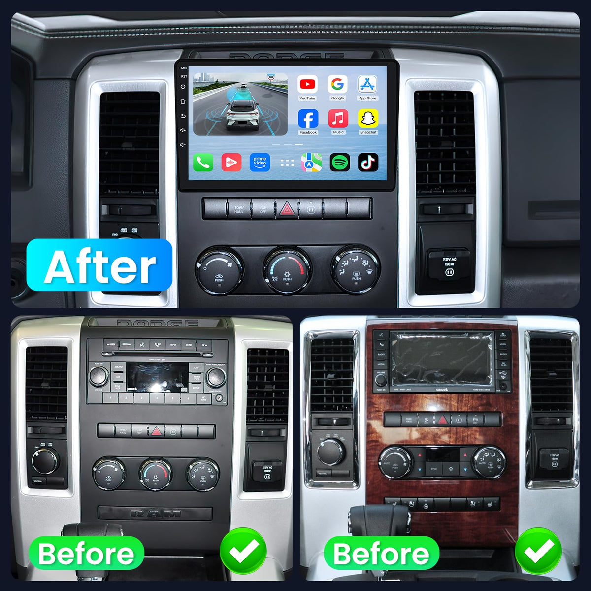 Jerqry dash-installation-ram-1500 kit for a clean, plug-and-play upgrade.