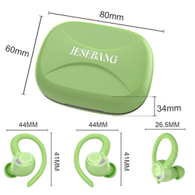 Jesebang accessories layout with ear tips and charging cable included