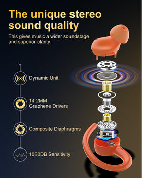 Jesebang close-up of earbud driver highlighting powerful bass