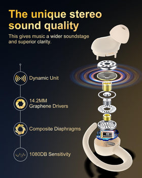Jesebang earbud close-up revealing 14.2mm driver and build quality