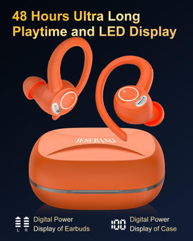 Jesebang earbuds with water splashes showing IP7 protection