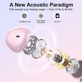 Jesebang earbuds ENC microphone reduces background noise for clearer calls