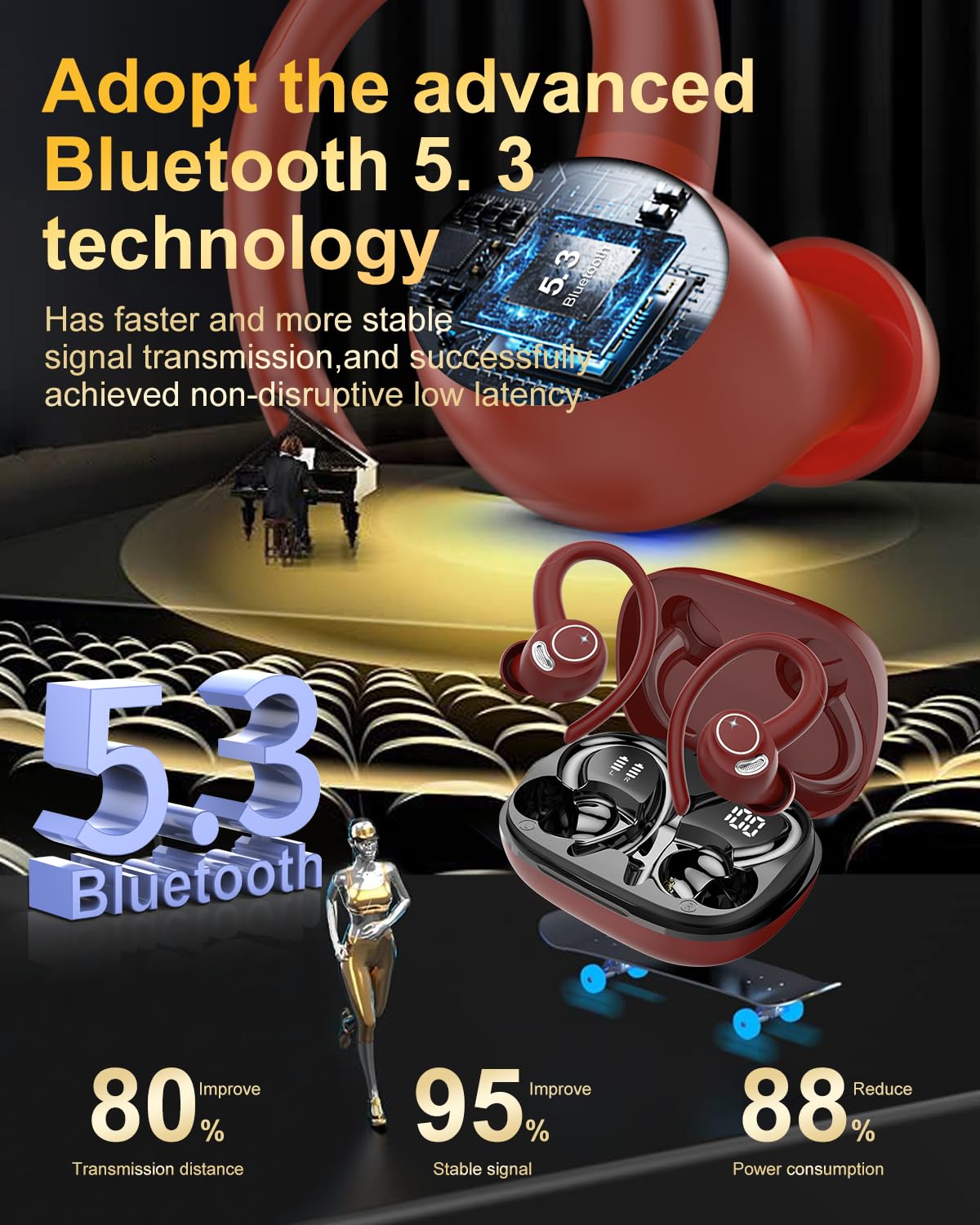 Jesebang earbuds close-up on front drivers, showing textured housing and sound detail