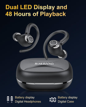 Jesebang earbuds held in hand for scale, lightweight 6g per bud comfort benefit