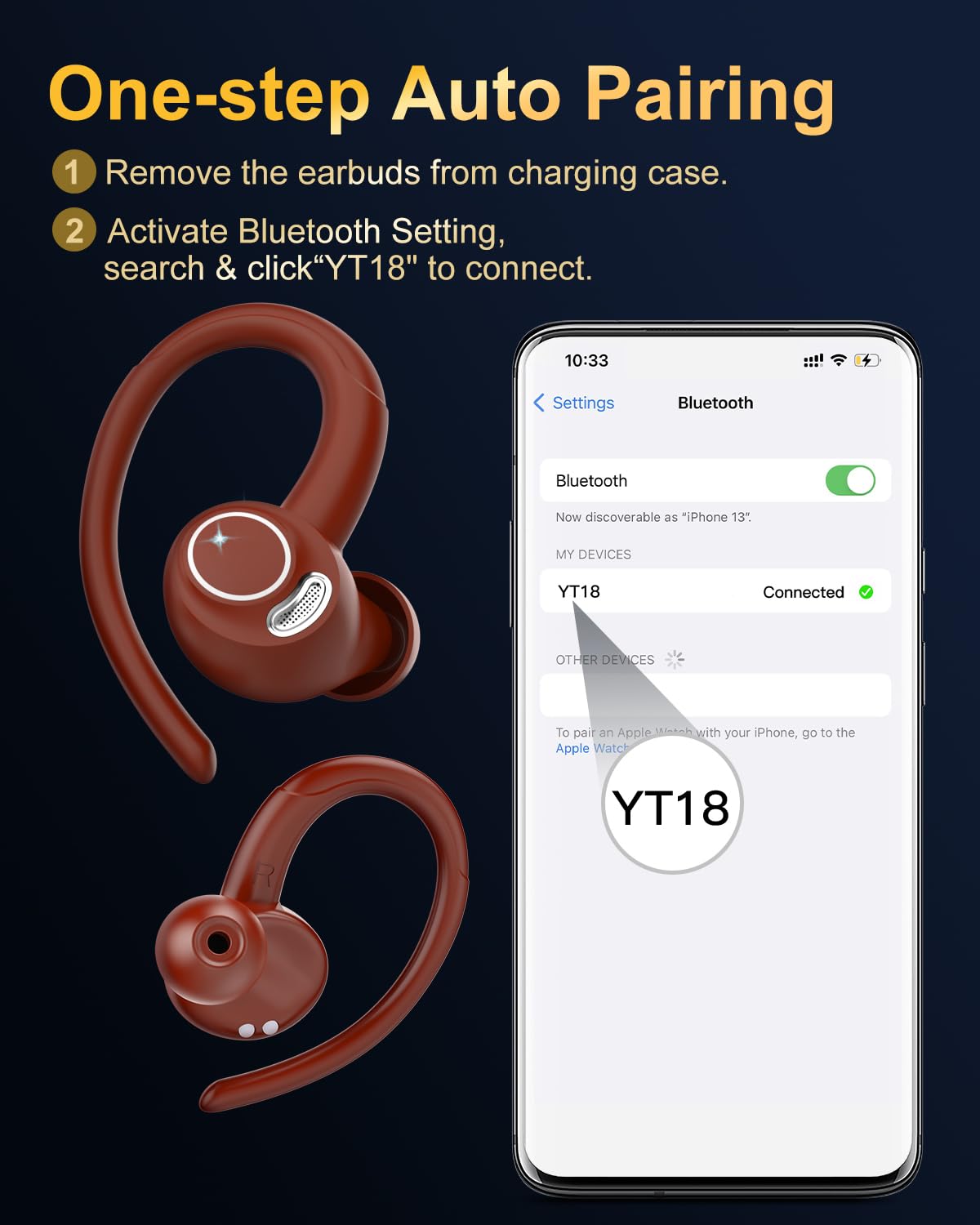 Jesebang earbuds in hand to show compact size and lightweight portability benefit