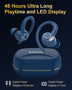 Jesebang earbuds in hand to show scale, lightweight 6g per bud benefit