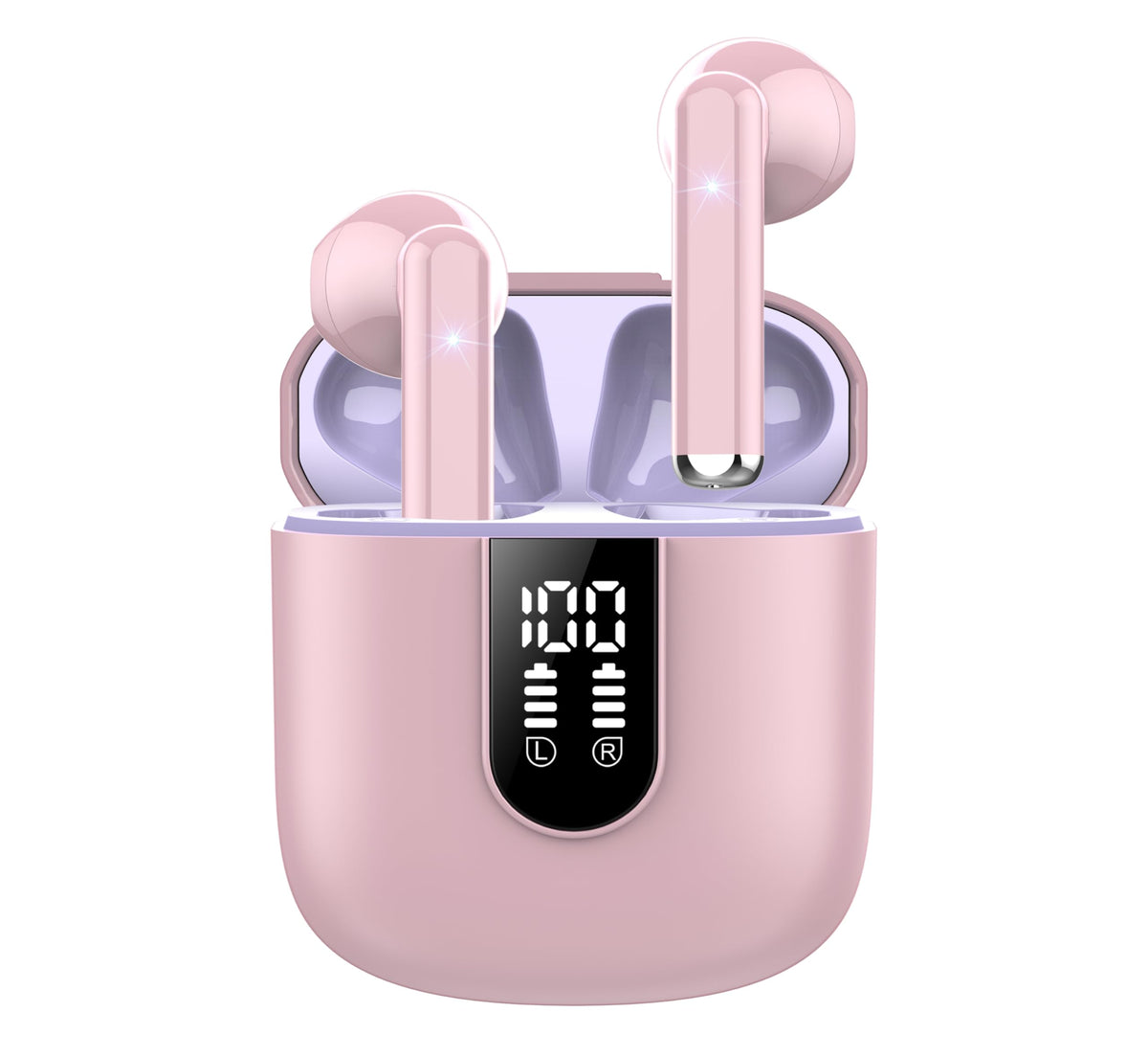 Jesebang earbuds charging case with LED display shows battery status clearly