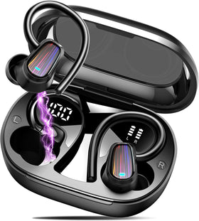Jesebang front view of black packaging showing sport earbuds and case for first impression