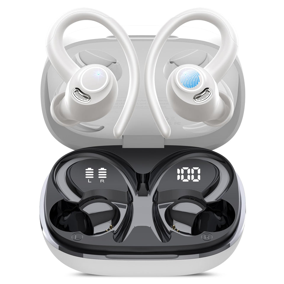 Jesebang front packaging showing white earbuds and case, highlighting style and portability