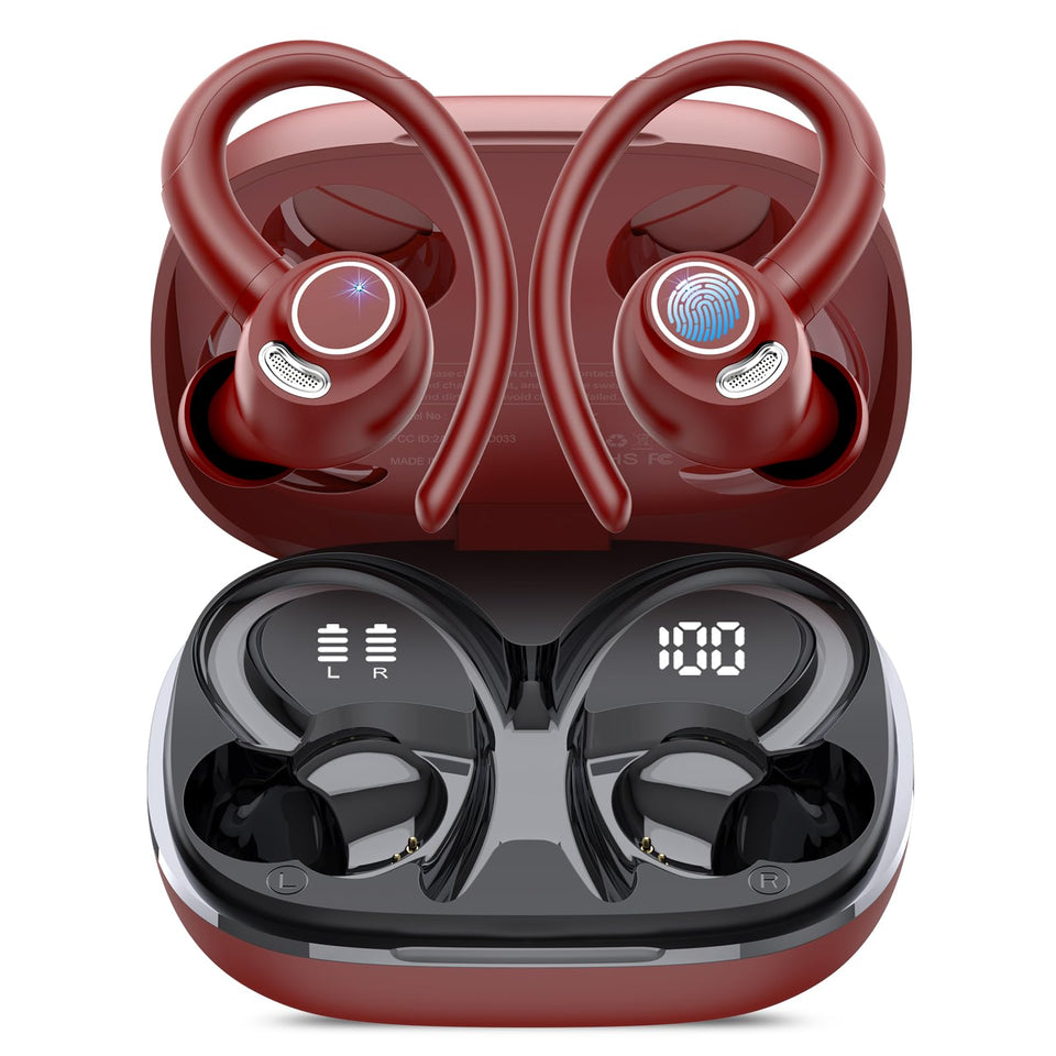 Jesebang front packaging showing earbuds and charging case, highlights feature overview