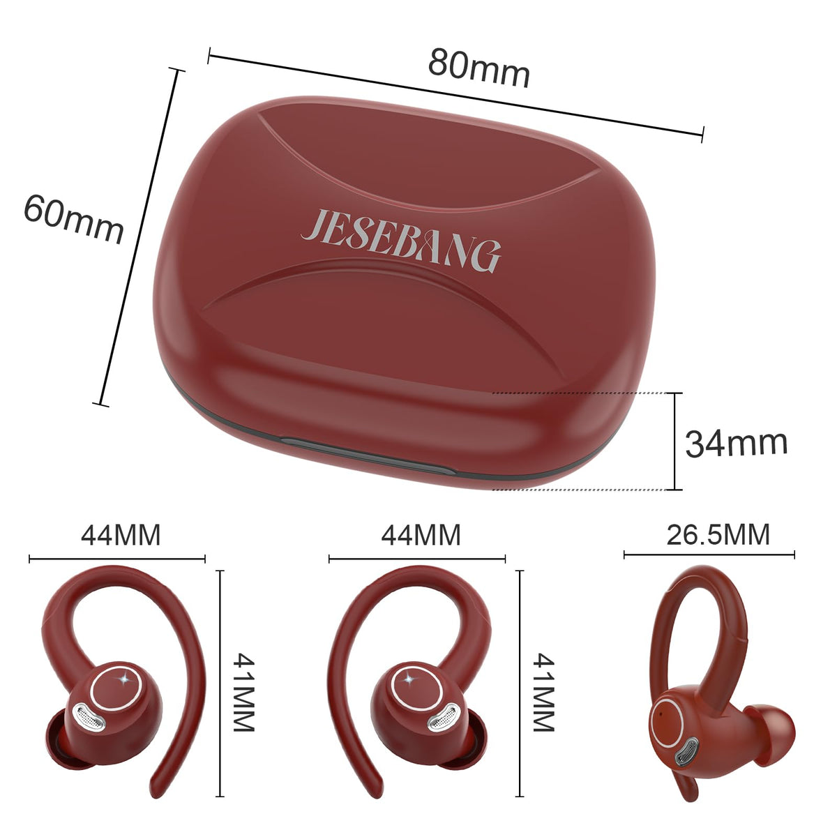 Jesebang earbuds worn by runner in park showing secure fit and outdoor use