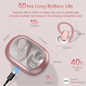 Jesebang S75 earbuds with earhooks for secure, comfortable workouts