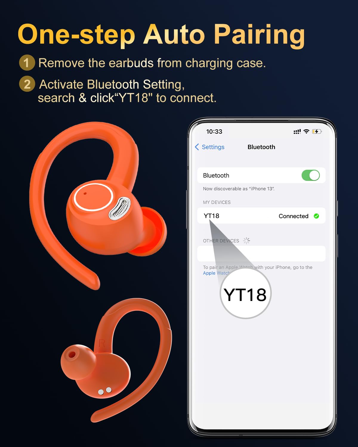 Jesebang earbuds beside a coin illustrating compact size