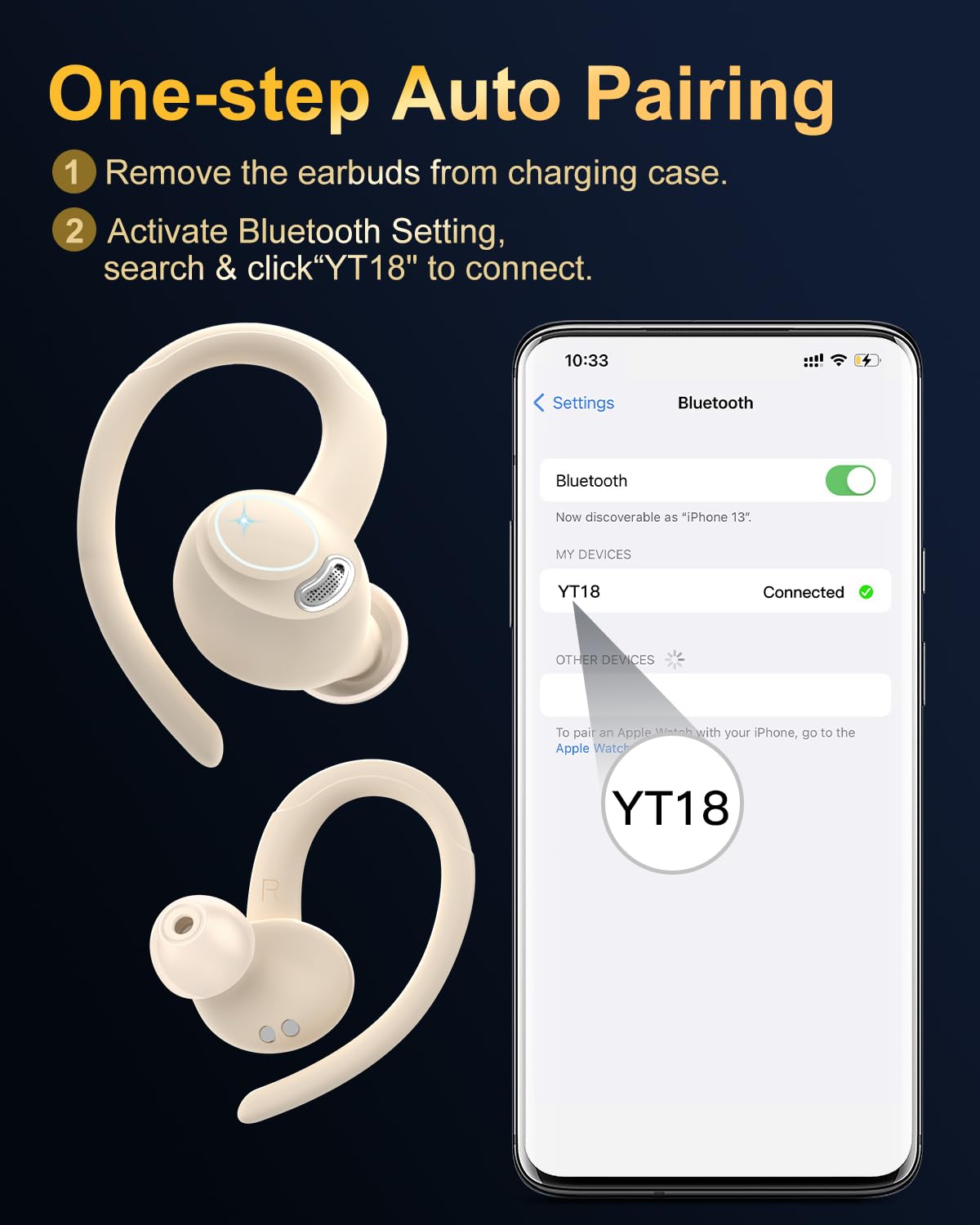 Jesebang earbud touch controls being tapped for easy playback control